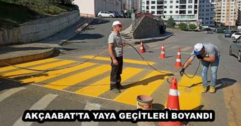 AKÇAABAT’TA YAYA GEÇİTLERİ BOYANDI