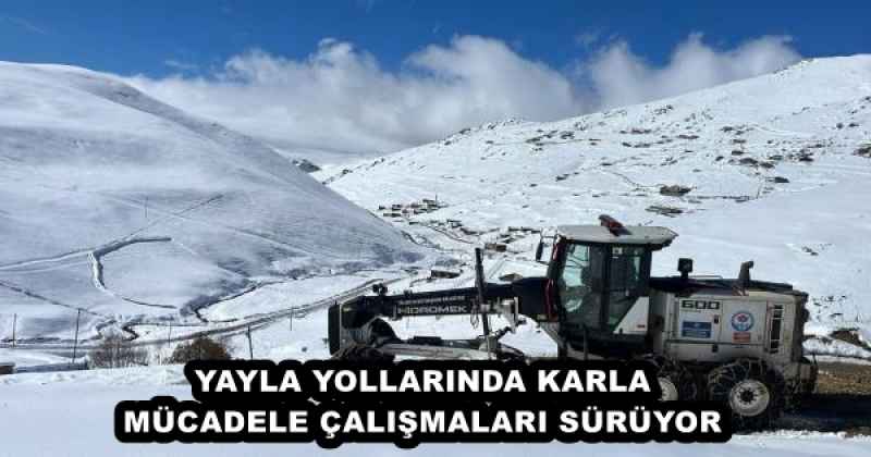 YAYLA YOLLARINDA KARLA MÜCADELE ÇALIŞMALARI SÜRÜYOR