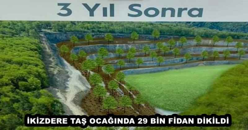 İKİZDERE TAŞ OCAĞINDA 29 BİN FİDAN DİKİLDİ