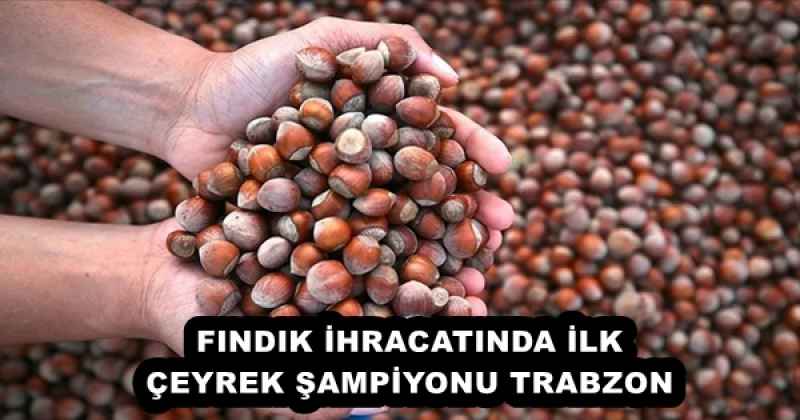 FINDIK İHRACATINDA İLK ÇEYREK ŞAMPİYONU TRABZON
