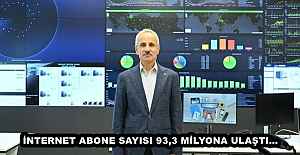 İNTERNET ABONE SAYISI 93,3 MİLYONA ULAŞTI…