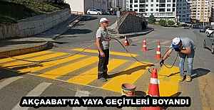 AKÇAABATTA YAYA GEÇİTLERİ BOYANDI