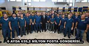 6 AYDA 639,2 MİLYON POSTA GÖNDERİSİ…