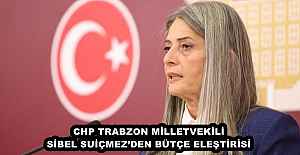 CHP TRABZON MİLLETVEKİLİ SİBEL SUİÇMEZ’DEN BÜTÇE ELEŞTİRİSİ