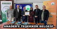 ANADER’E TEŞEKKÜR BELGESİ