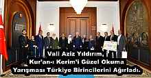 Vali Aziz Yıldırım, Kur’an-ı Kerim’i Güzel Okuma Yarışması Türkiye Birincilerini Ağırladı.